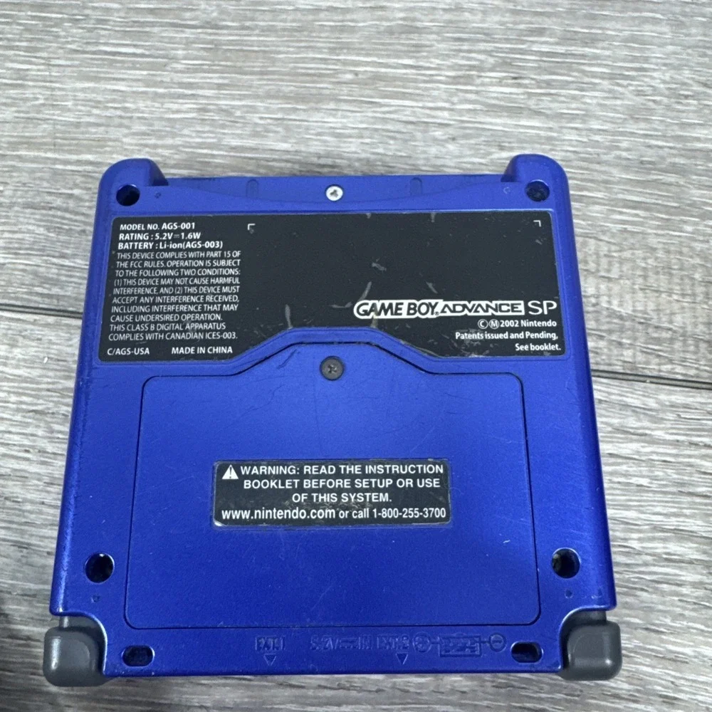 Nintendo Gameboy Advance GBA SP Console AGS-001 Blue Tested New Battery Cables - Picture 5 of 12